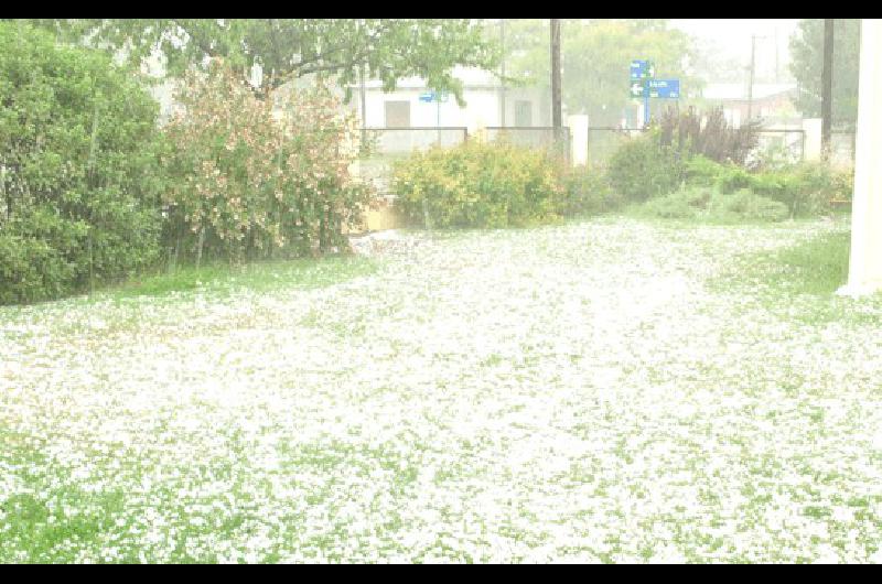 Los patios quedaron rÃpidamente cubiertos por el granizo 