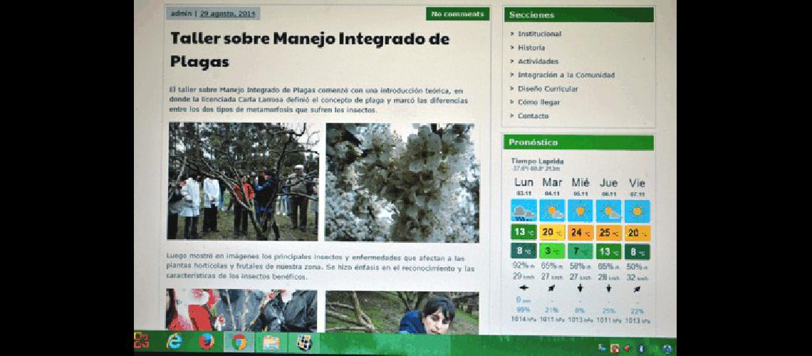 La pÃgina ofrece actualizados los datos del tiempo en Laprida 