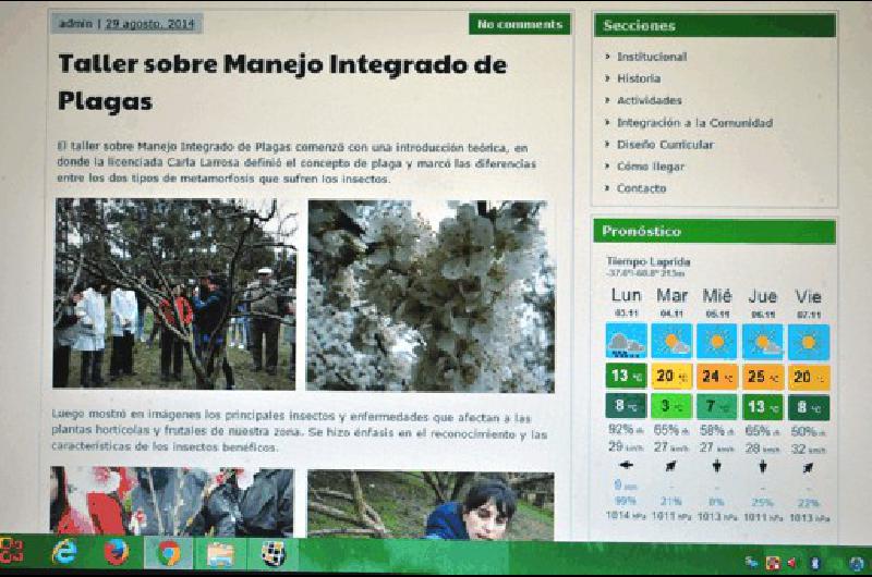 La pÃgina ofrece actualizados los datos del tiempo en Laprida 