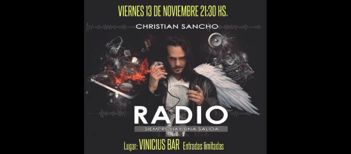 Cristian Sancho se presentarÃ esta noche en Vinicius 