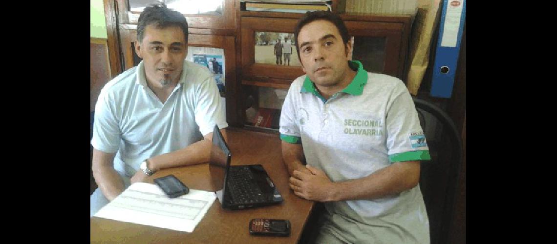Sergio Calzoni y AgustÃ­n Fal nuevos dirigentes del Sindicato de Choferes de Camiones de OlavarrÃ­a que estÃn a cargo de la mutual que comenzarÃ a funcionar prÃ³ximamente 