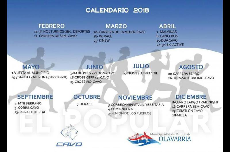 Calendario atleacutetico de 2018