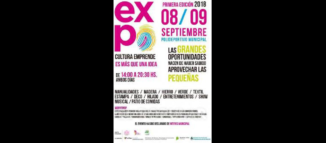 El fin de semana se llevarÃ a cabo en el Polideportivo de La Madrid la primera ediciÃ³n de Expo Cultura Emprende 