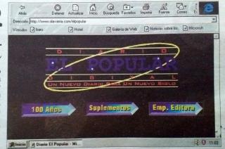 La primera p�gina web de El Popular con información on line desde 1997