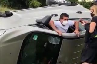 El Pulga en el momento del rescate