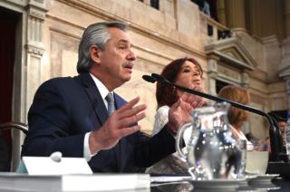 El presidente Alberto fernndez y su vice Cristina Fernndez