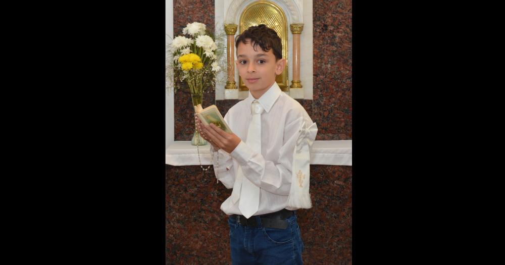 Martiniano Almeira el día de su Comunión en la iglesia Nuestra Señora de Ftima (Fotografía Miriam Castellano)