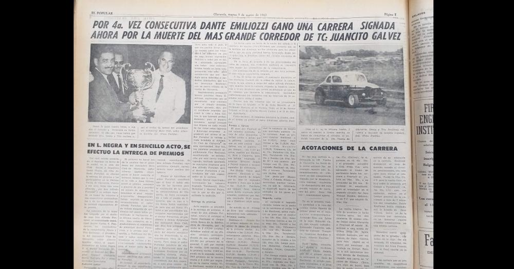El Popular del 4 de marzo de 1963 con la cobertura del fallecimiento de Juan G�lvez