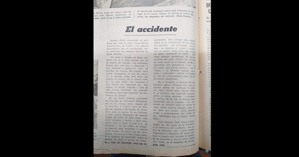 El diario El Popular del 5 de marzo de 1963 con la cobertura del fallecimiento de Juan G�lvez
