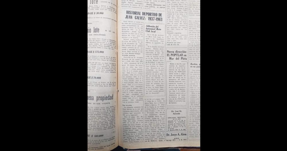 El diario El Popular del 5 de marzo de 1963 con la cobertura del fallecimiento de Juan G�lvez
